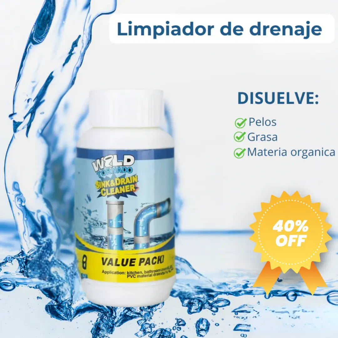 WildTornado™ Elimina bloqueos en tus tuberías y drenaje en minutos