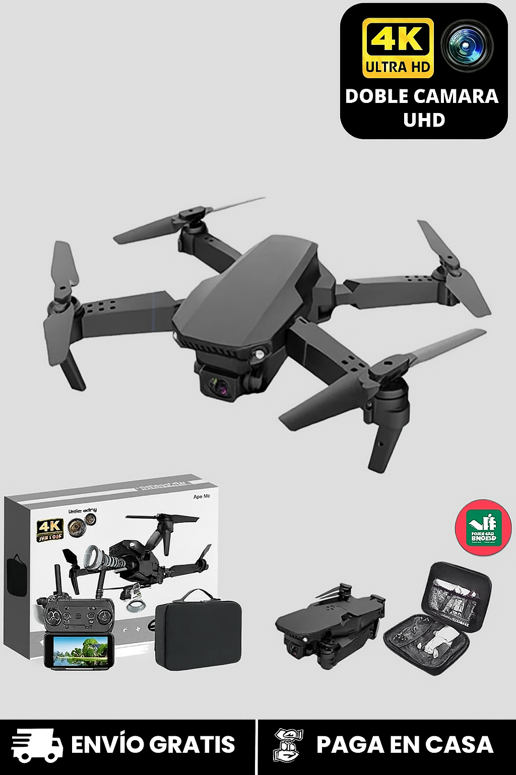 SkyView Pro™ Dron Doble Camara Tu Compañero Aéreo 4K